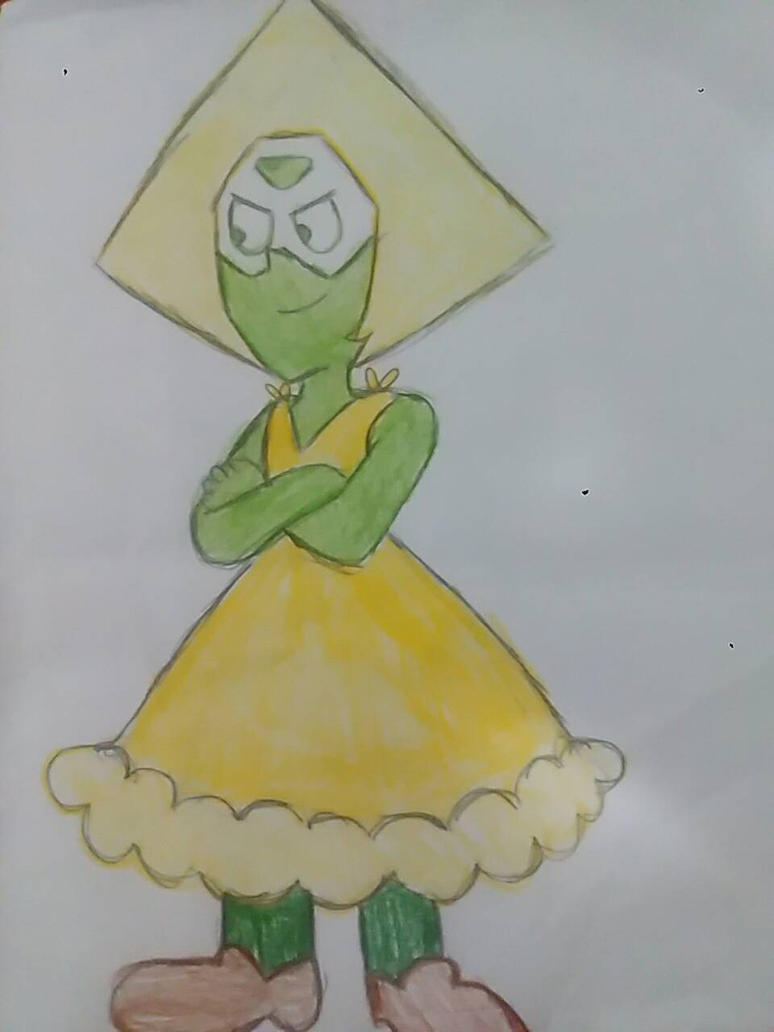 OMG PERIDOT WAS SO ADORABLE IN THAT DRESS~!   (p.s also this is my first Peridot drawing  ) Peridot in "Steven Universe" belongs Rebecca Sugar.