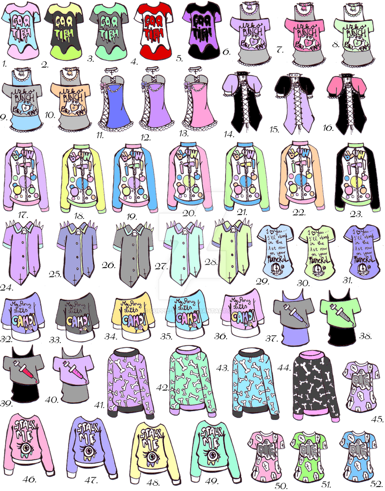 -CLOSED- Pastel goth shirts by Guppie-Vibes on DeviantArt