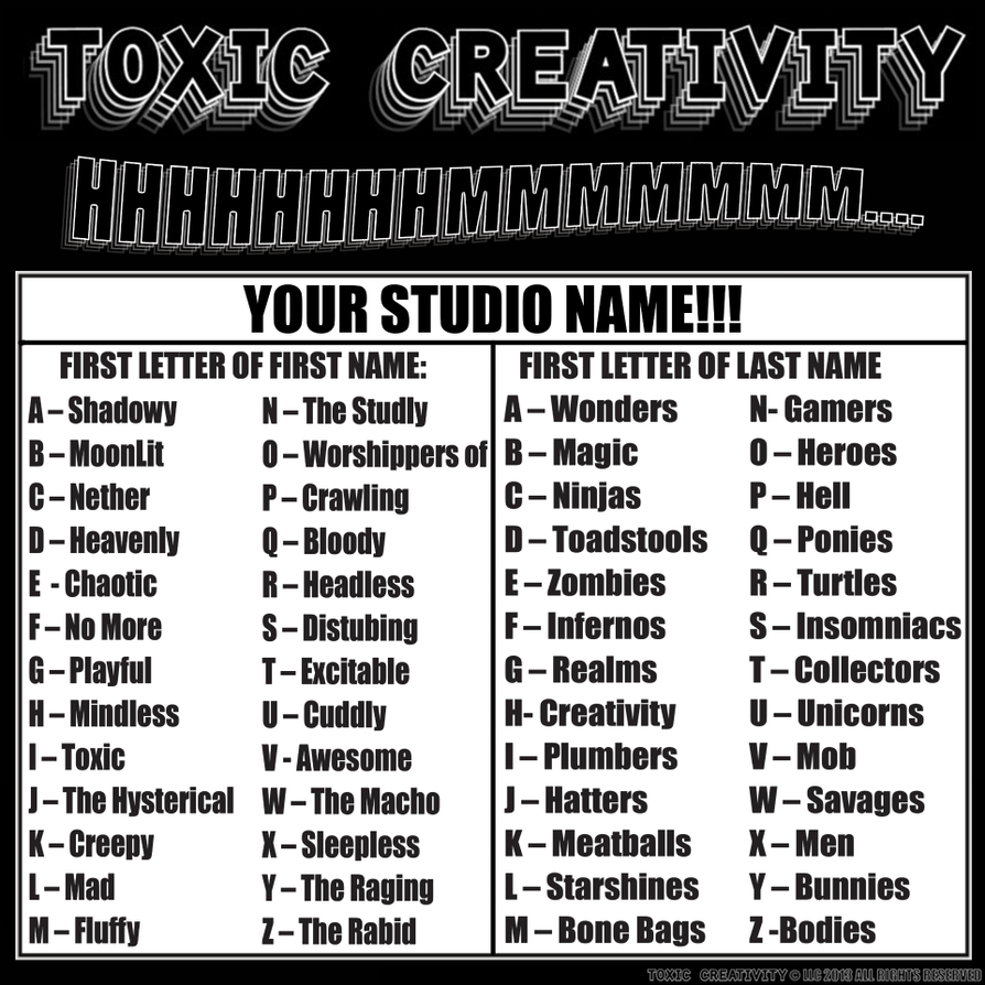What is your Studio name? by Toxic-Creativity on DeviantArt