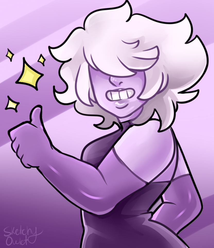I love drawing amethysts lately lol. Anyway this is MK404 who twins with MK202  I wanted to try out a different shading style.  I thought it was nice. She's not really wearing a dress but...