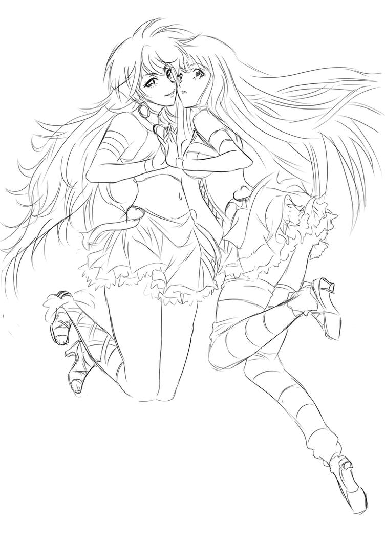 Download Panty and Stocking (Lineart) by asa94 on DeviantArt