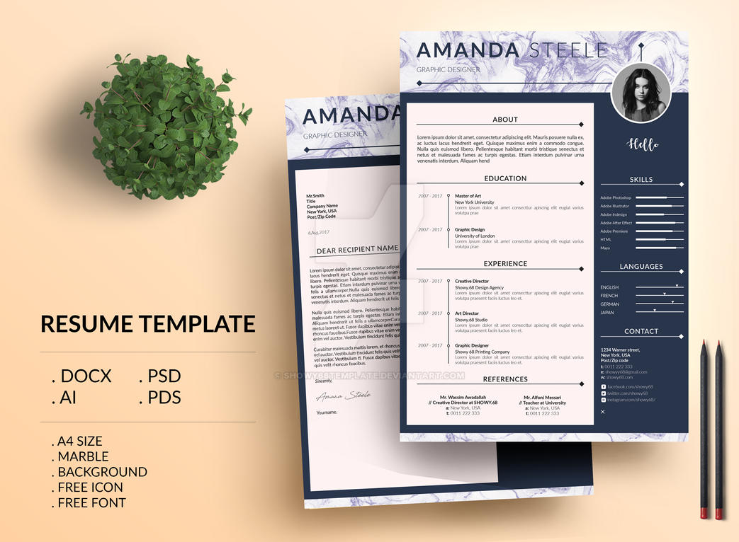 floral resume template    cv template   letterhead by showy68template on deviantart
