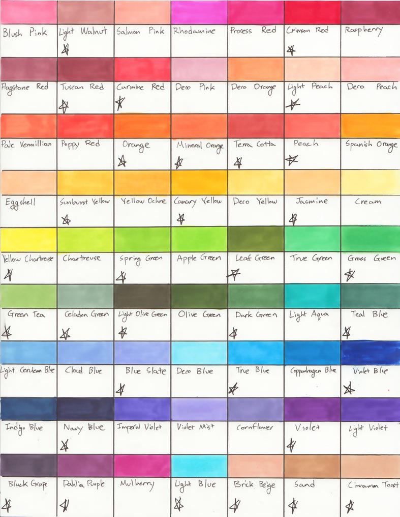 Prismacolor Color Chart I by SaintArsenic on DeviantArt