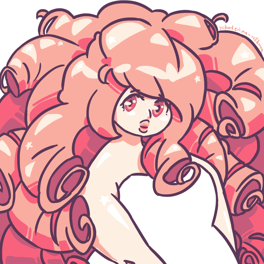 Rose Quartz!~ A beautiful rock woman that i love.  Spent some time on this, for once XD dat big hair.